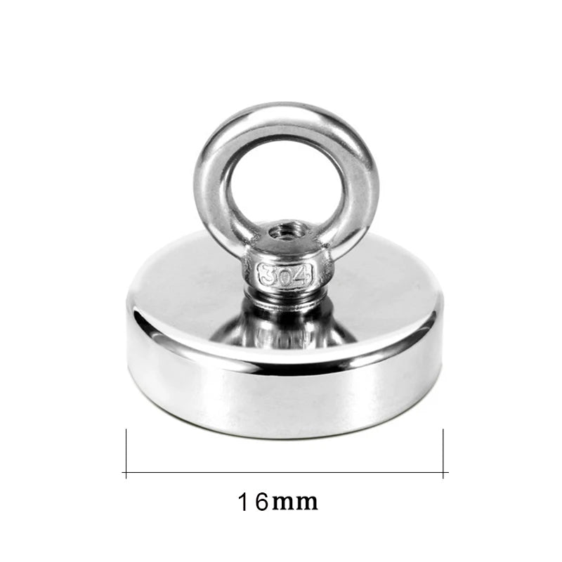 Heavy-Duty Neodymium Fishing Magnet with Eyebolt (Super Strong Pull)